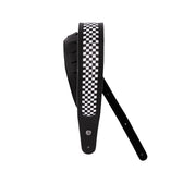 D'Addario 25HY01-DX 2.5-Inch Hybrid Leather Guitar Strap, Checkered