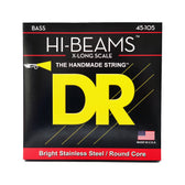 DR Strings LMR-45 Hi-Beam Stainless Steel 4-String Bass Guitar Strings, Medium XL, 45-105