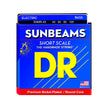 DR Strings SNMR-45 Sunbeams Nickel-Plated 4-String Bass Guitar Strings, Medium, 45-105, Short Scale