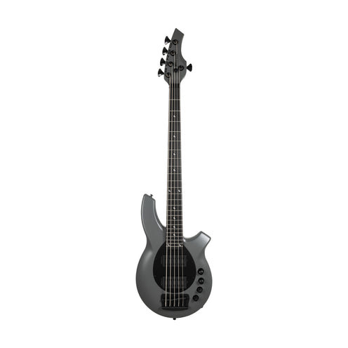 Ernie Ball Music Man Bongo 5HH Electric Bass Guitar, Ebony FB, Titan Gray
