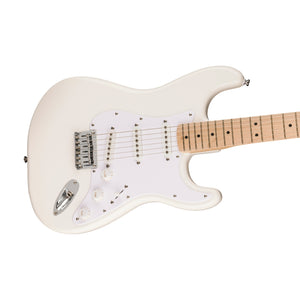 Squier Sonic Stratocaster HT Electric Guitar w/White Pickguard, Maple FB, Arctic White