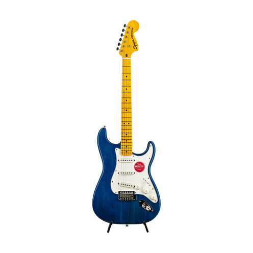 Squier FSR Classic Vibe 70s Stratocaster Electric Guitar, Maple FB, Sapphire Blue