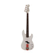Fender Japan Traditional II 60s Precision Bass Guitar, RW FB, Olympic White / Red Stripes