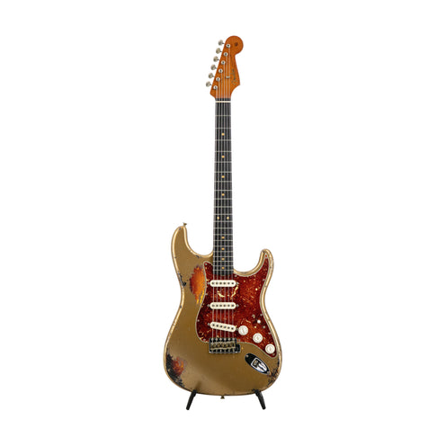 Fender Custom Shop Levi Perry Masterbuilt 1962 Stratocaster Heavy Relic Electric Guitar, Aged Shorline Gold /3-Color
