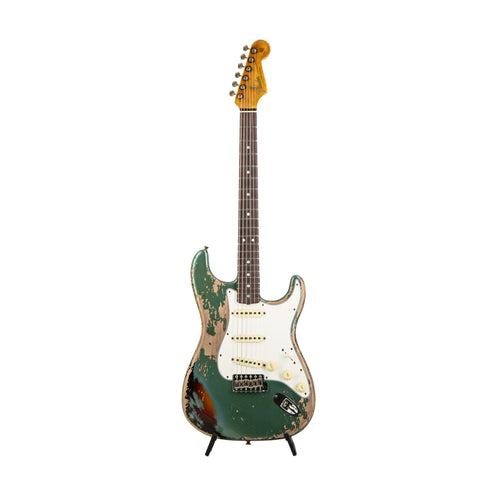 Fender Custom Shop 1965 Strat Super Heavy Relic, Super Faded Aged Sherwood Green Metallic/3-Color SB
