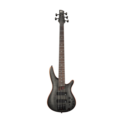 Ibanez SR1455DW-TGF 5-String Electric Bass Guitar w/Gig Bag, Transparent Gray Flat