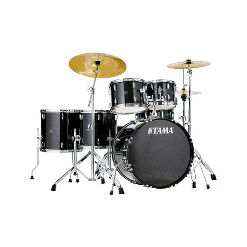 TAMA ST62H6C-BNS Stagestar 6-Piece Drum Kit w/ Hardware+Throne+Cymbals, Black Night Sparkle