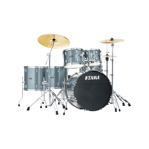 TAMA ST62H6C-SEM Stagestar 6-Piece Drum Kit w/ Hardware+Throne+Cymbals, Sea Blue Mist