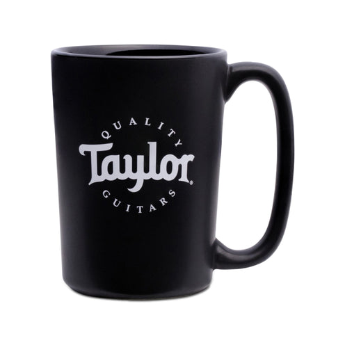 Taylor Rocca Coffee Mug w/ White Logo, Black