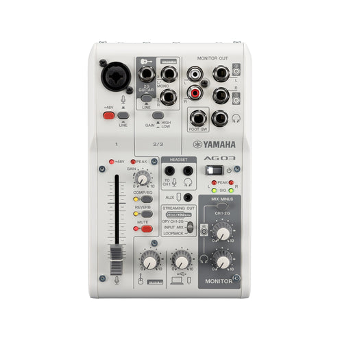 Yamaha AG03MK2 3-channel Mixer and USB Audio Interface, White