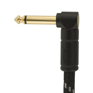 Fender Deluxe Series Angled Instrument Cable, 10ft, Black Tweed