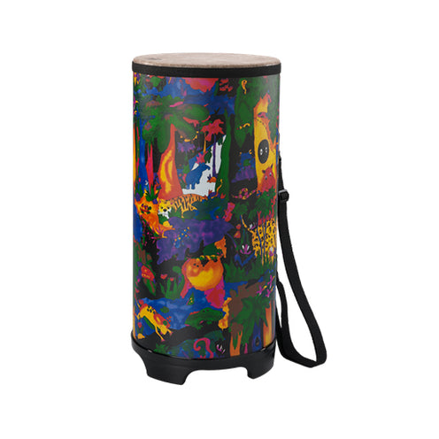 Remo KD-0010-01 10inch Kids Percussion Tubano Drum, Fabric Rain Forest
