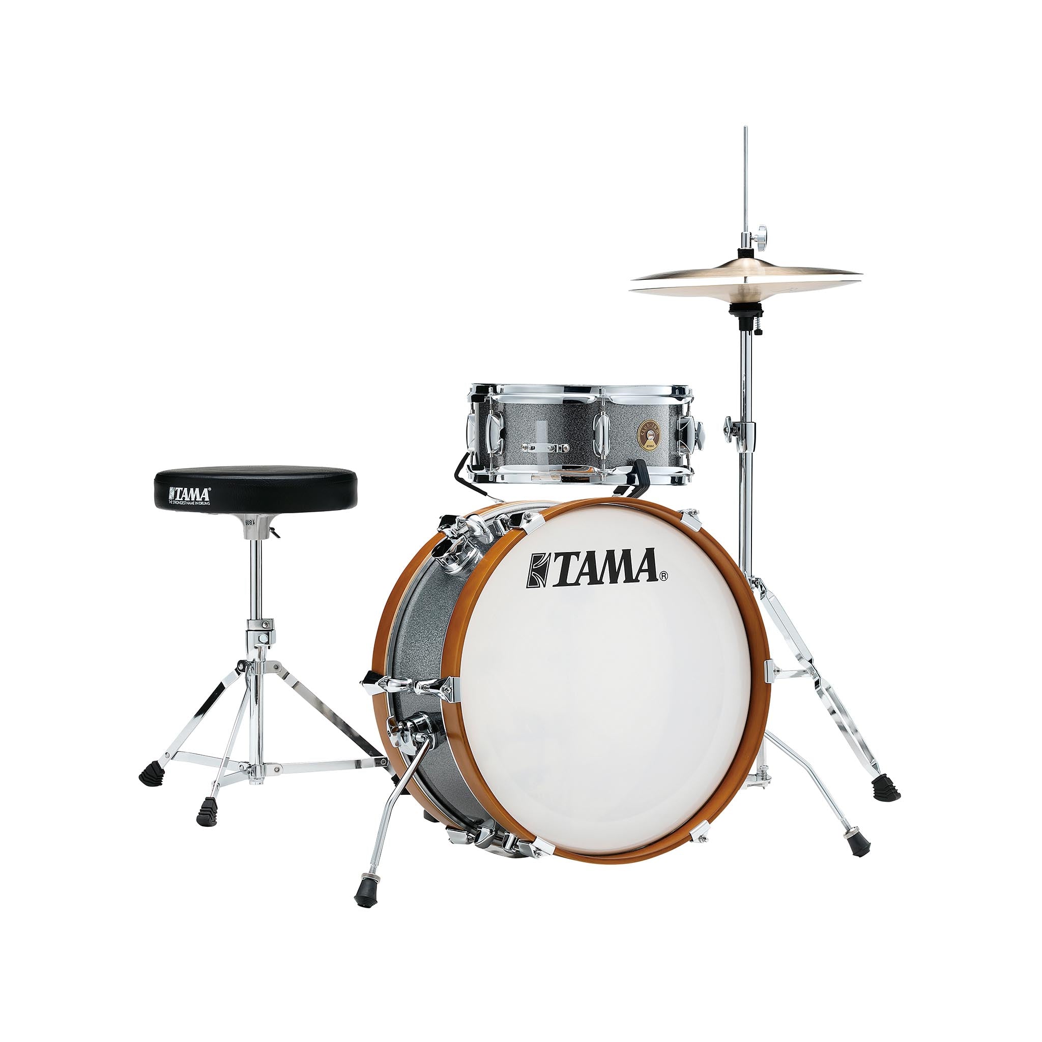 TAMA LJK28H4-GXS Club-JAM Mini Drum Kit 2-Piece w/Hardware, No Cymbal Holder, Galaxy Silver