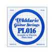 D'Addario PL016 Plain Steel Singles, .016