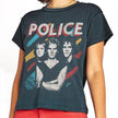Daydreamer The Police Painted Reverse Girlfriend Tee, Vintage Black
