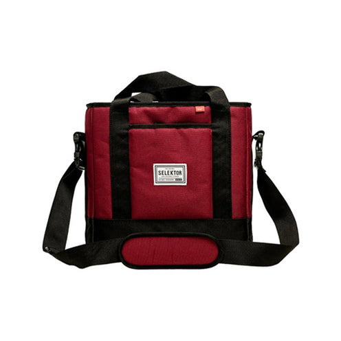 Selektor Messenger Bag 30 LP 12", Burgundy and Black