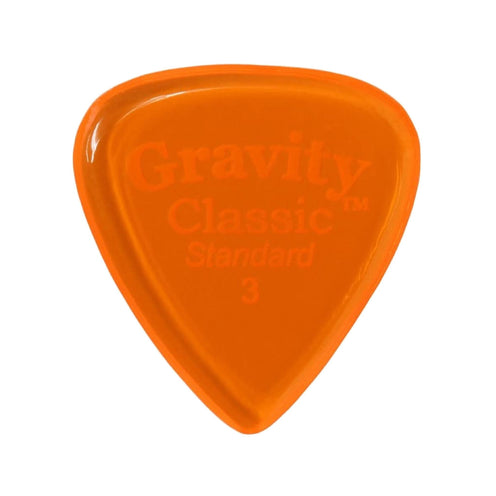 Gravity Classic Standard 3.0mm Guitar Pick, Polished Orange