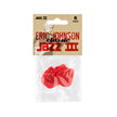 Jim Dunlop 47PEJ3N Eric Johnson Jazz III Red Picks, 6-Pack