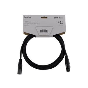 koda plus KMC10 Microphone Cable, 10ft, Black