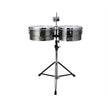 Natal NT1314TNIC Black Nickel Timbales 13inch and 14inch w/Stand