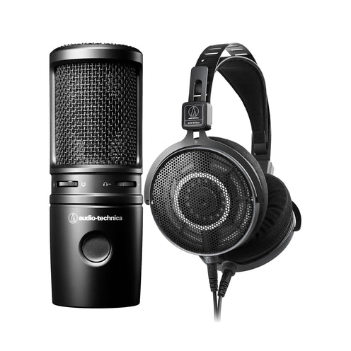 Audio Technica ATH-R70xa True Open Back Reference Headphones w/ AT2020USB-X Cardioid USB Condenser Microphone