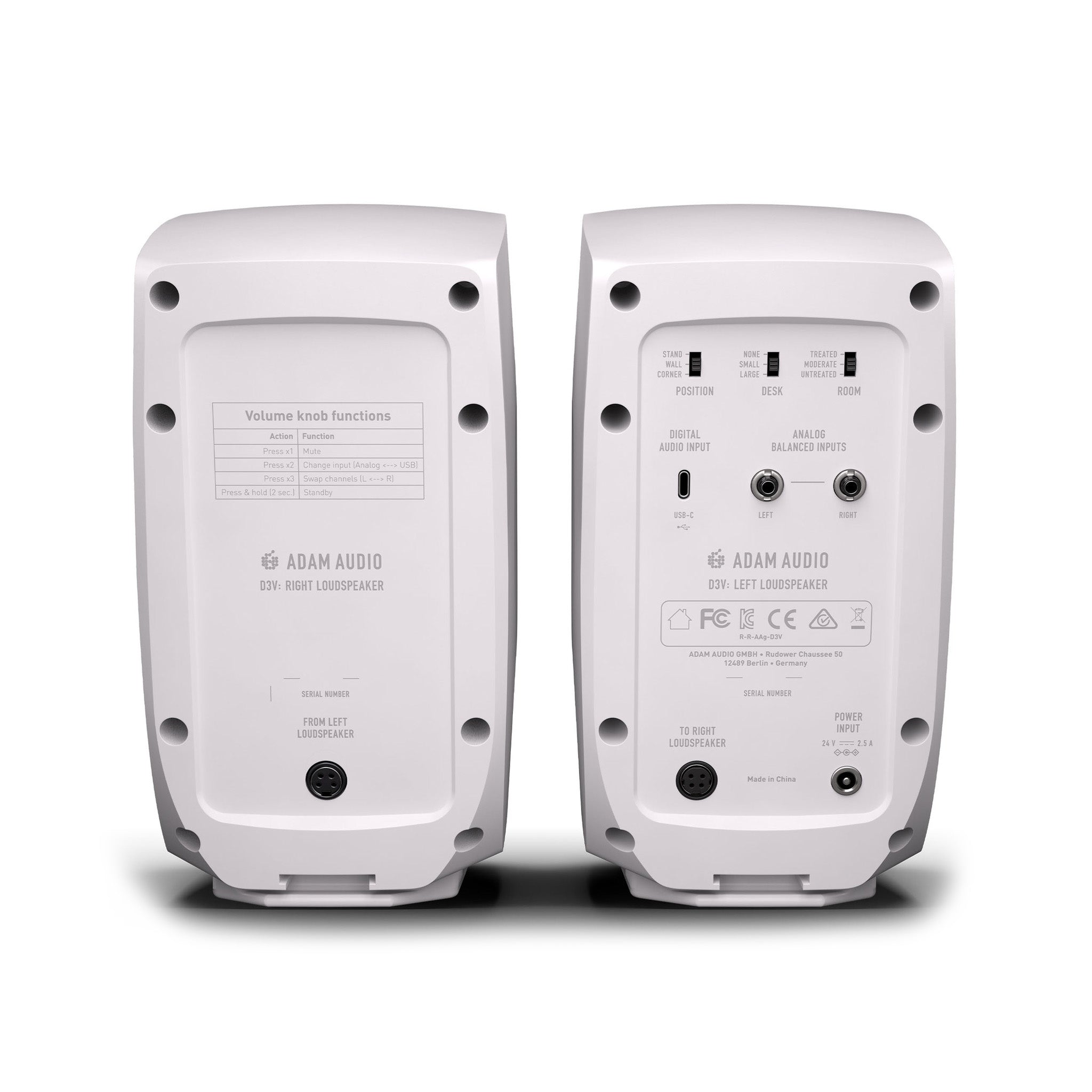 ADAM Audio D3V 3.5-inch Active Desktop Monitor Pair, White – Swee