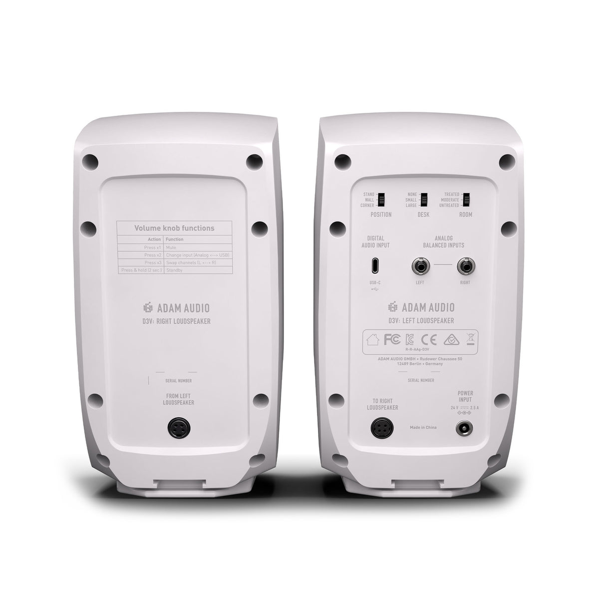 ADAM Audio D3V 3.5-inch Active Desktop Monitor Pair, White – Swee