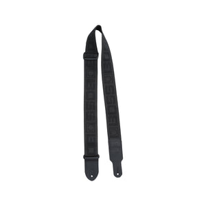 BOSS BSM-20-BB Monogram Black Guitar Strap with Black Logo