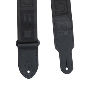 BOSS BSM-20-BB Monogram Black Guitar Strap with Black Logo