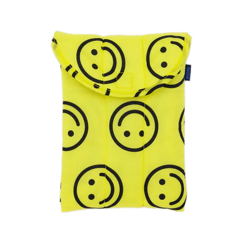 Baggu Puffy 8 inch Tablet Sleeve, Yellow Happy
