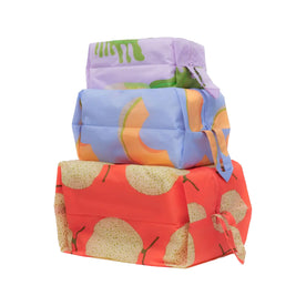 【新品未使用】BAGGU/3Dジップセット/野菜(大根)と果物(メロン)柄 新品未使用】BAGGU/3Dジップセット/野菜(大根)と果物(メロン)柄