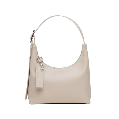 Baggu Mini Recycled Leather Shoulder Bag, Stone