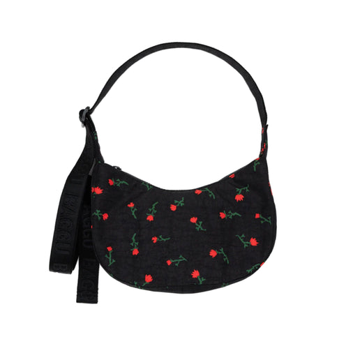 Baggu Small Nylon Crescent Bag, Painted Wildflower