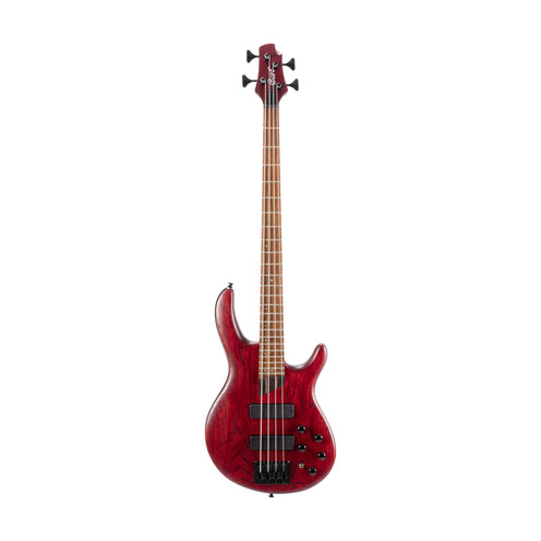Cort B4 Element Electric Bass Guitar, Open Pore Burgundy Red