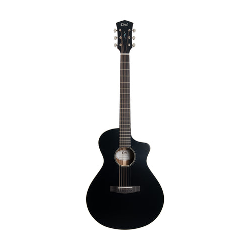 Cort Core MC Ovangkol Electro-Acoustic Guitar w/Bag, Black Top Semi Gloss
