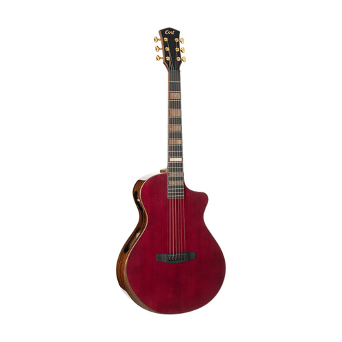 Cort Modern Burgundy Acoustic Guitar w/Case, Trans Burgundy