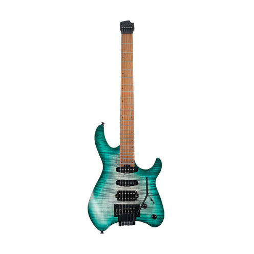 Cort Space G6TR Headless Electric Guitar w/Bag, Semi Gloss Lagoon