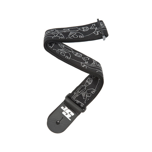 D'Addario 50JS05 50mm Joe Satriani Guitar Strap, Up in Flames