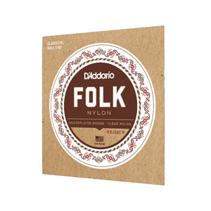 D'Addario Normal Tension Ball End Silver-Wound/Clear Nylon Classical Guitar Strings