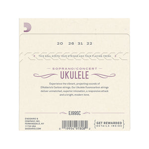 D'Addario EJ99SC Pro-Arte Carbon Soprano/Concert Ukulele Strings