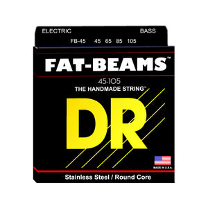 DR Strings FB-45 Fat-Beams Stainless Steel 4-String Bass Guitar Strings, 45-105