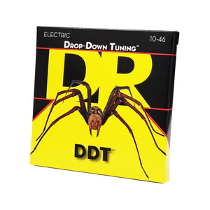 DR Strings DDT-10 Drop-Down Tuning Nickel Plated Steel Electric Guitar Strings, Medium, 10-46
