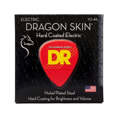 DR Strings DSE-10 Dragon Skin Clear Coated Electric Guitar Strings, Medium, 10-46
