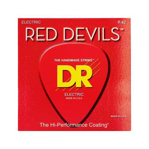 DR Strings RDE-9 Red Devils K3 Coated Electric Guitar Strings, Light, 9-42