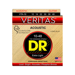 DR Strings VTA-10 Veritas Phosphor Bronze Acoustic Guitar Strings, Extra Light, 10-48