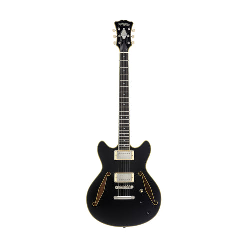 D'Angelico Excel Mini DC Tour Semi-Hollowbody Electric Guitar, Black