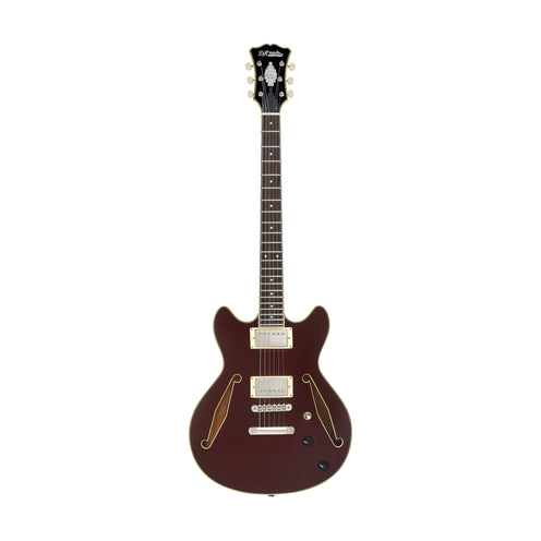 D'Angelico Excel Mini DC Tour Semi-Hollowbody Electric Guitar, Solid Wine