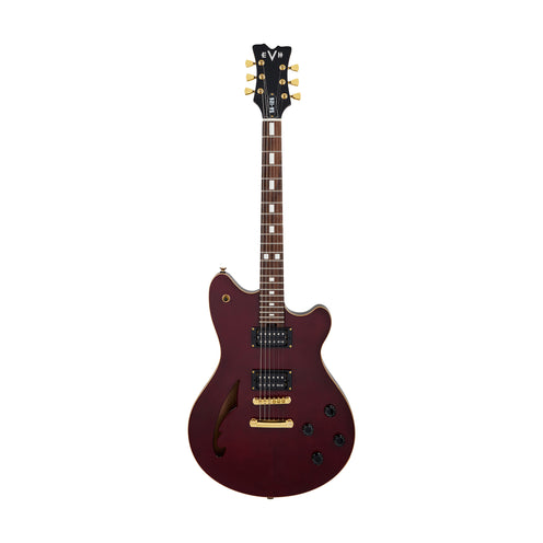EVH SA-126 Standard Semi-Hollowbody Electric Guitar, RW FB, Wine Red