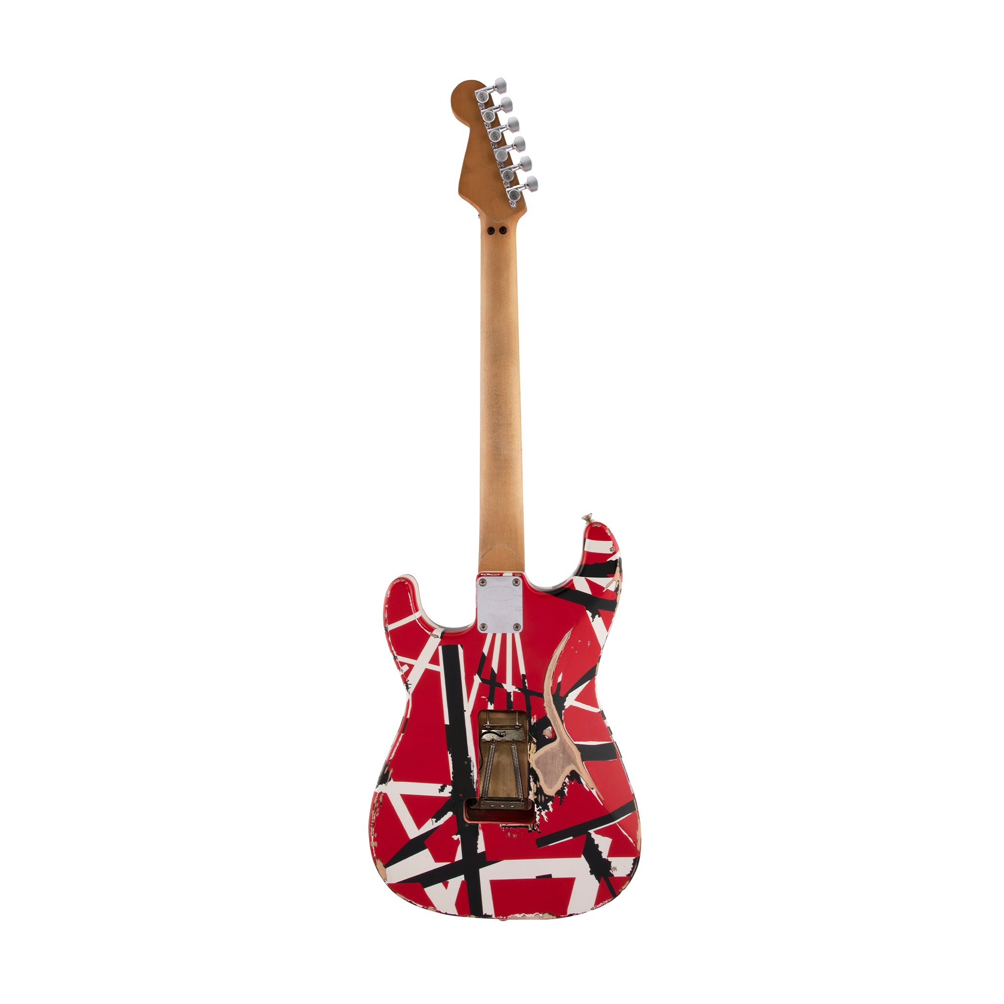 EVH Striped Series Frankie, Maple FB, Red w/ Black & White Stripes