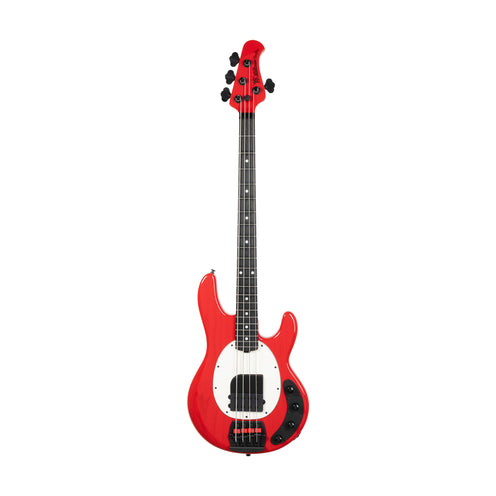 Ernie Ball Music Man StingRay 4 Tim Commerford Special Active Bass Guitar, Ebony FB, Caliper Red